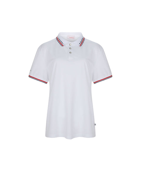 KANDINI Jacquard Collar Pique T-Shirt - White