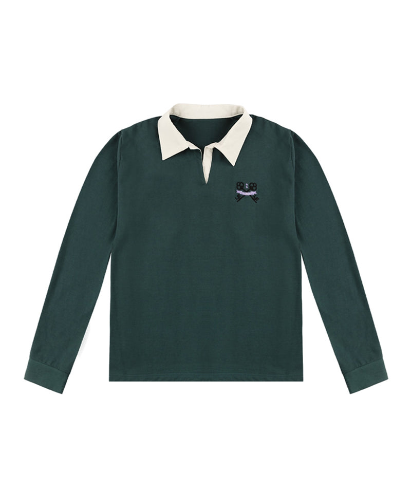 LE SONNET Key Logo Rugby Shirt - Green