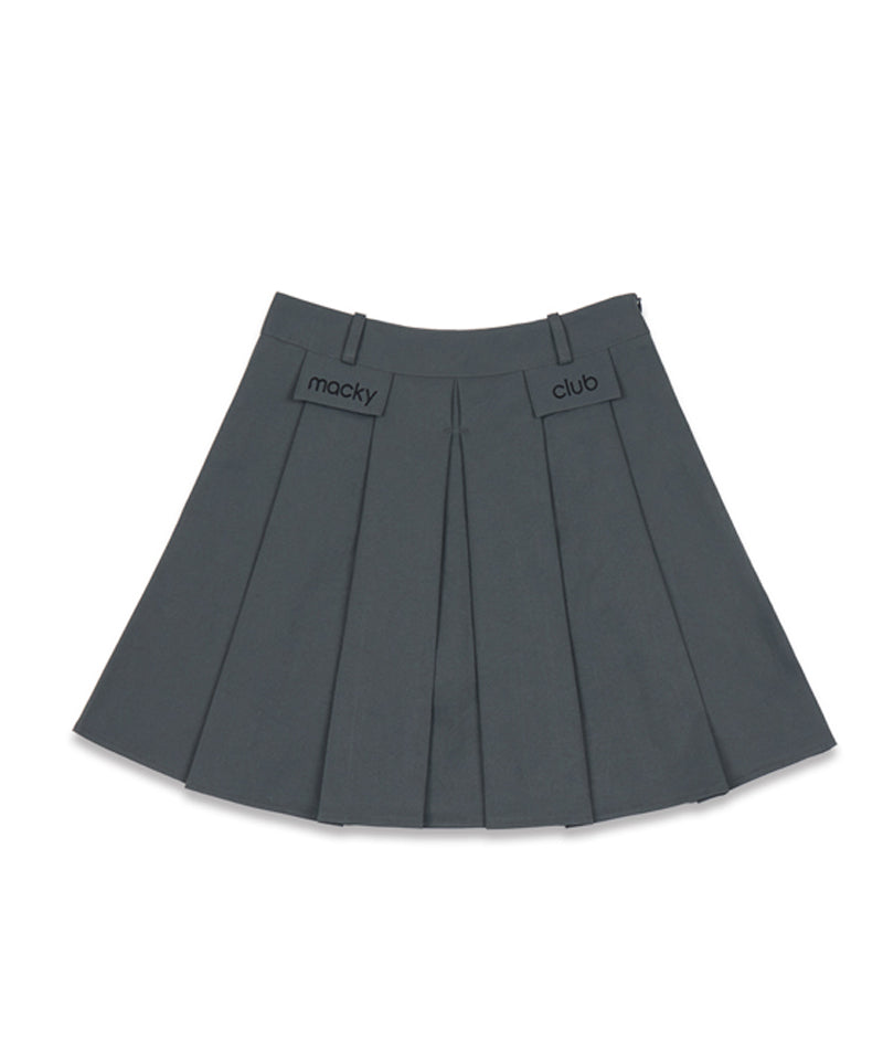 MACKY Golf: Gentle Pleats Skirt - Charcoal