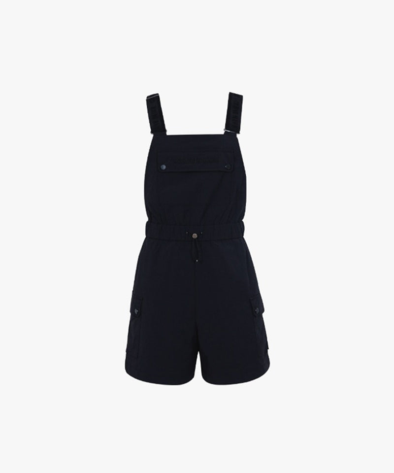 CREVE NINE: Graphic Logo Point Overalls - Black