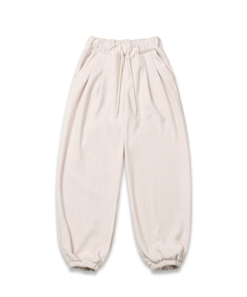 MACKY Golf: Fleece Pintuck Jogger Pants - Cream