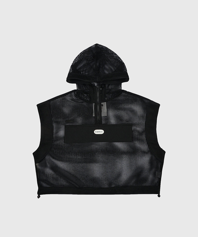 KANDINI Mesh Hoodie Anorak - Black