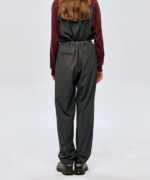 LE SONNET Straight Wool Pants - Gray