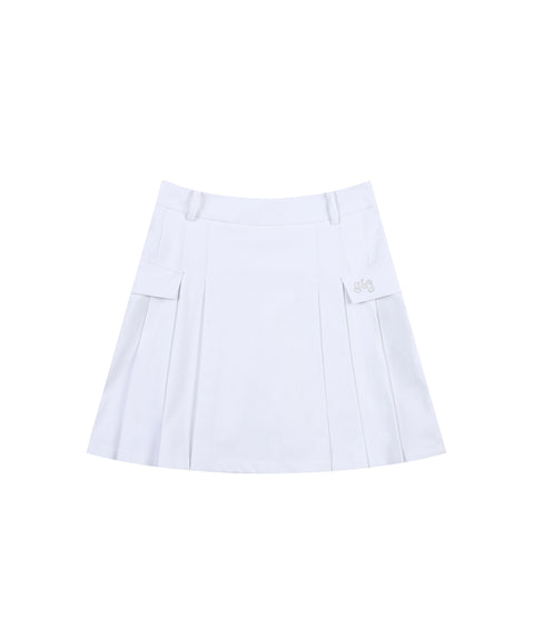 Haley Side Pleated Skirt - Off-White