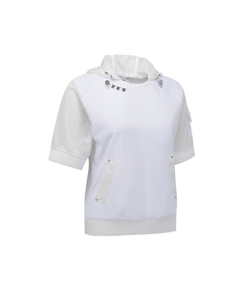 ANEW Golf Women's SM Hoody Pocket Short T-Shirt - White