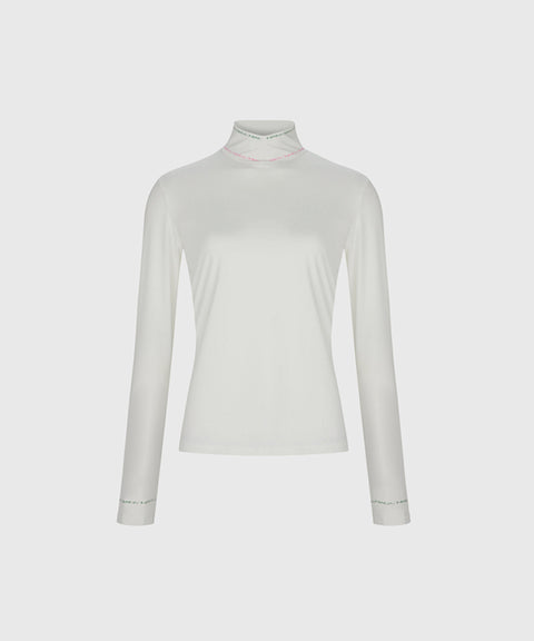 KANDIN High-Neck Long Sleeve T-Shirt - Ivory