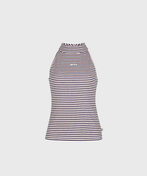 KANDINI New Stripe Halter Tee - Navy