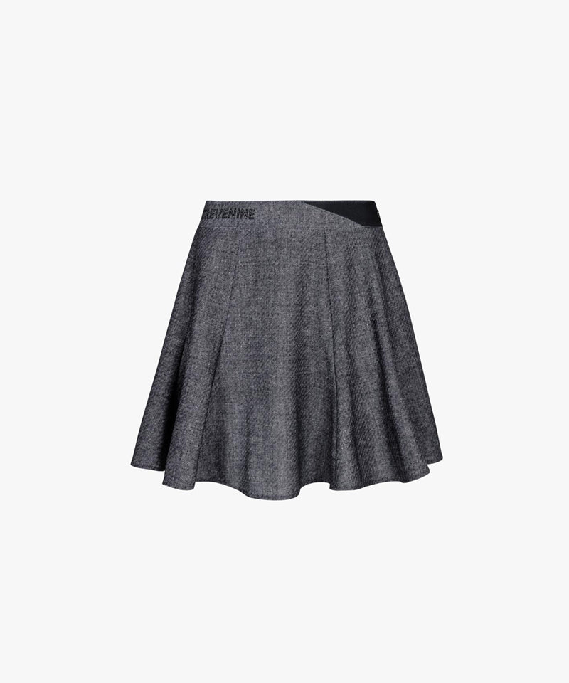CREVE NINE: Bokashi Flare Swing Skirt - Black