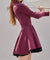 J.Jane Classic Color Contrast Flared Dress - Wine