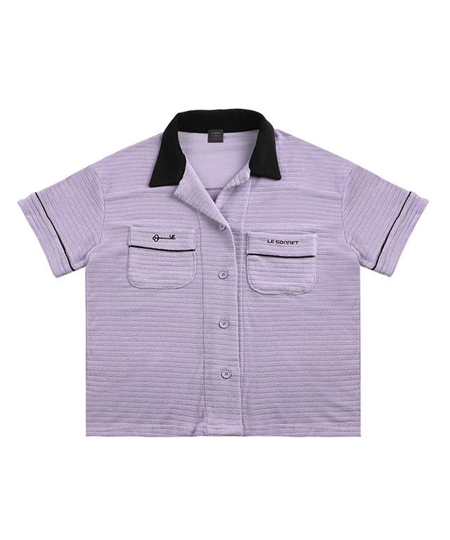 [SAMPLE SALE]LE SONNET  Terry Bowling Shirt - Lavender