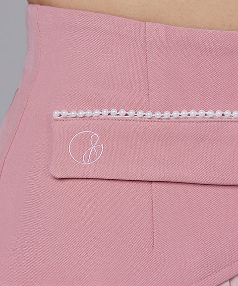 J.Jane Heart Shape Pleats Skirt - Pink