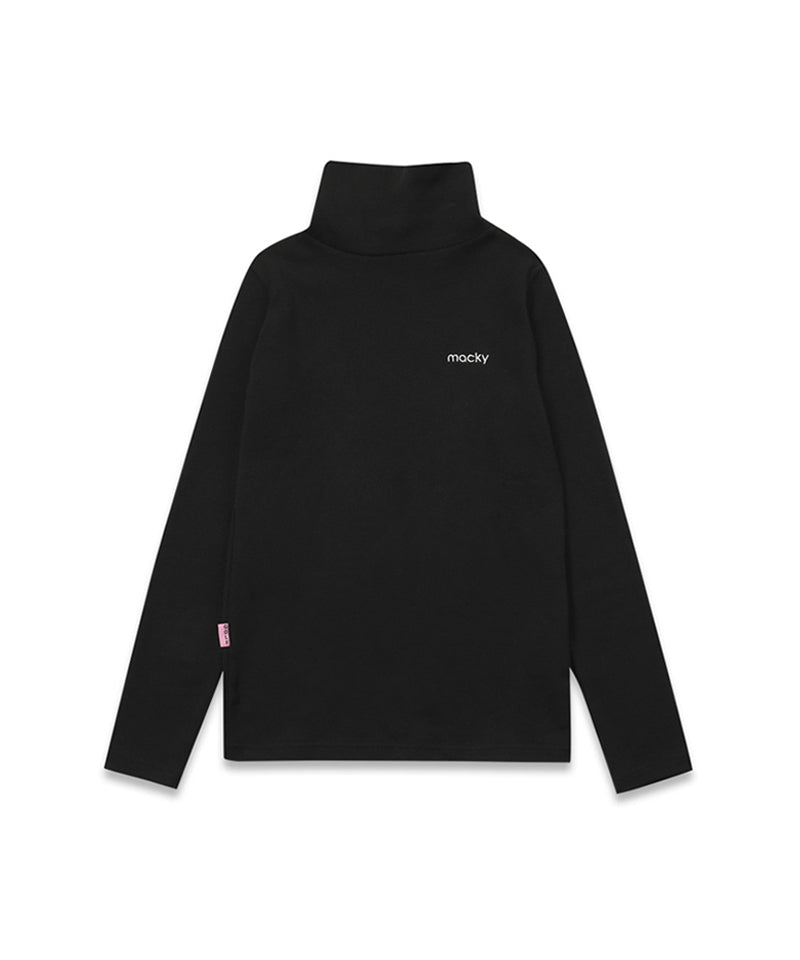 MACKY Golf: Long Neck Layer T-shirt - Black