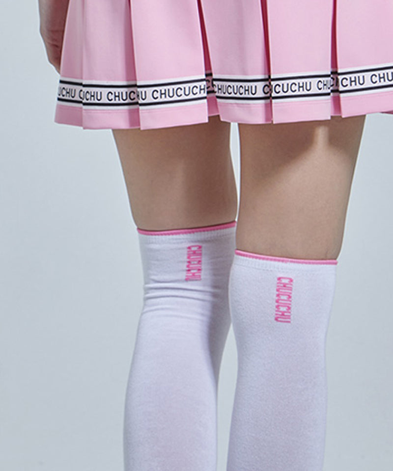 Line Logo Over Knee Socks - 2 Colors