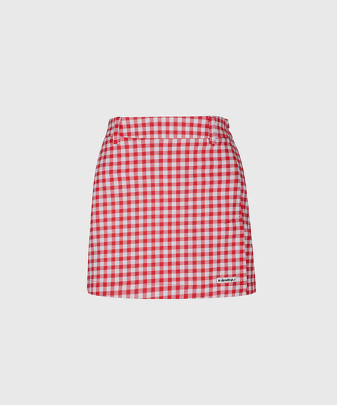 KANDINI Gingham Check Skirt - Red