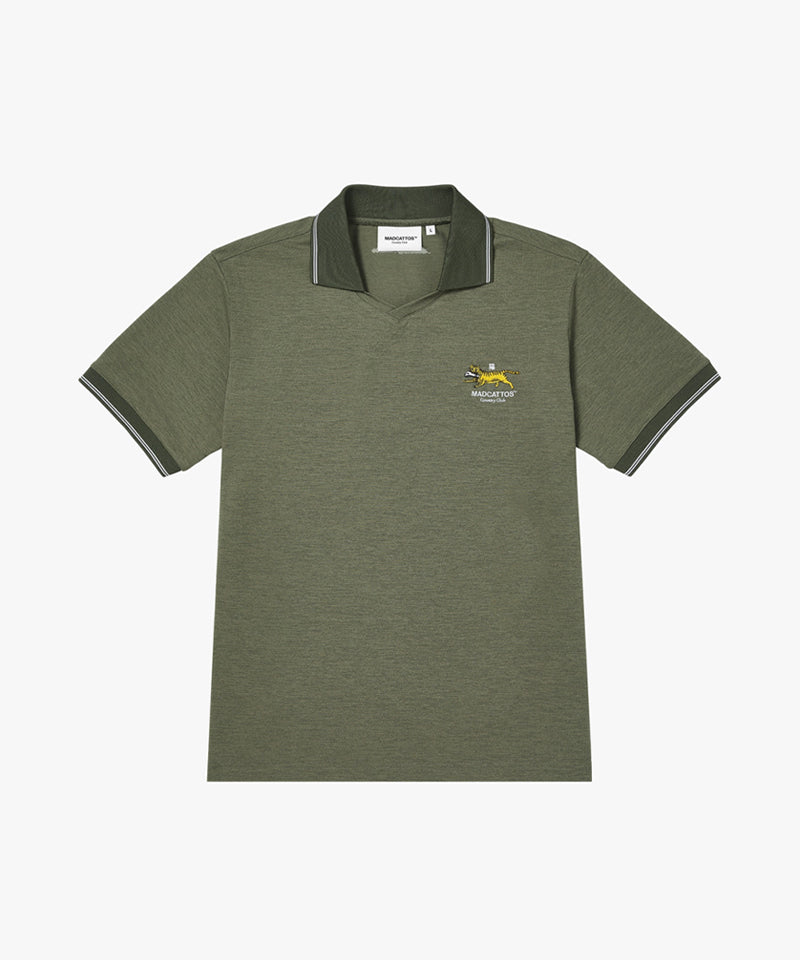 MCC Air Dry V-Neck Polo Shirt - Khaki