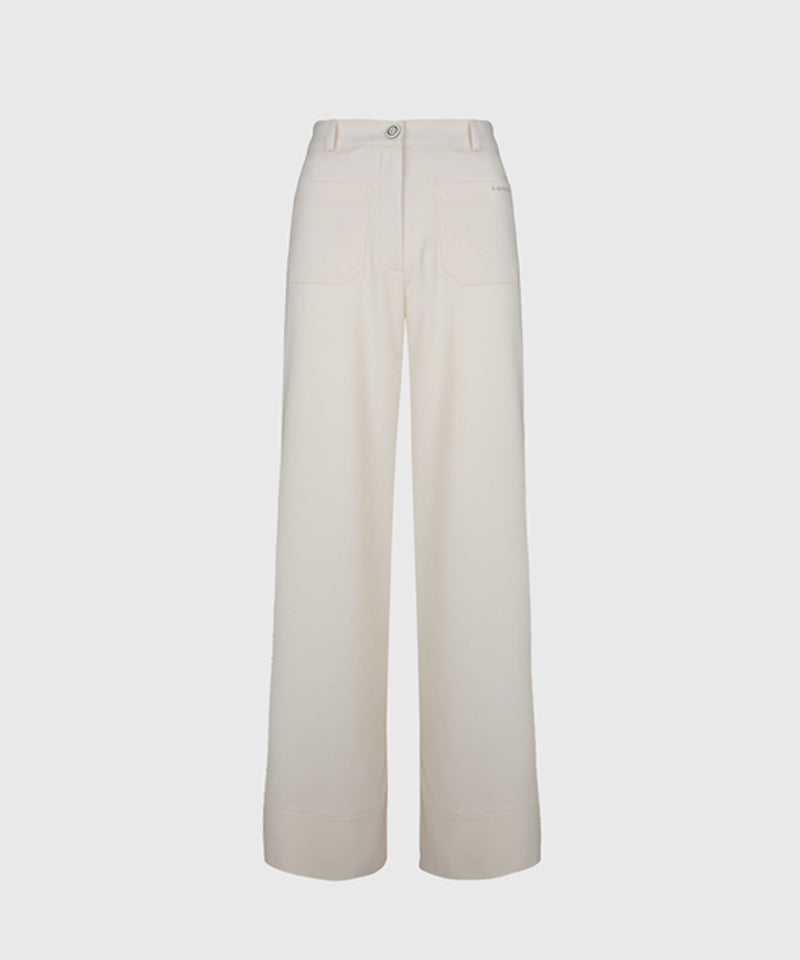 KANDINI Out-Pocket Stretch Long Pants - Ivory