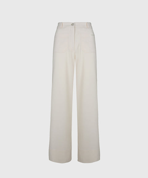 KANDINI Out-Pocket Stretch Long Pants - Ivory