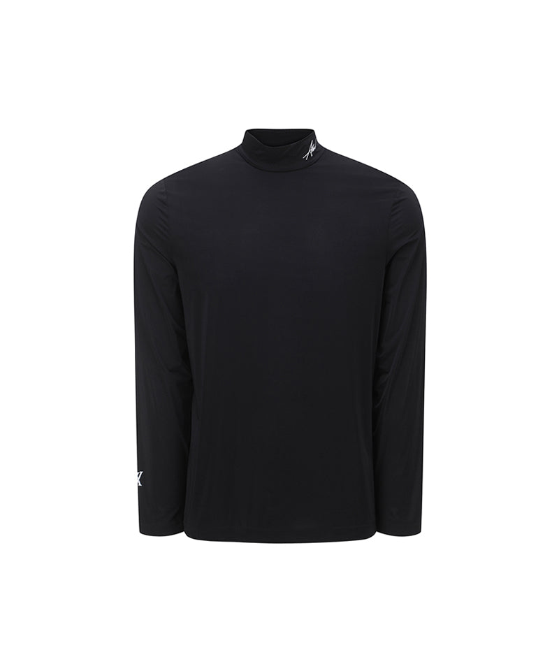Men's Mock Neck Cooling Base Layer - Black