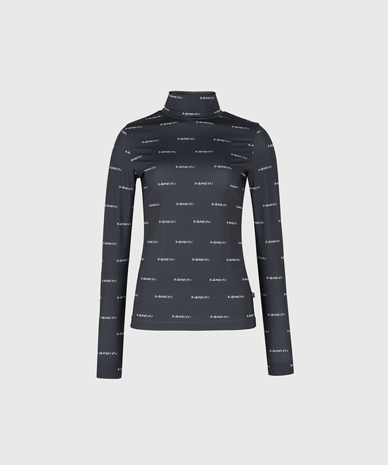 KANDINI Logo High-Necked Tee - Charcoal