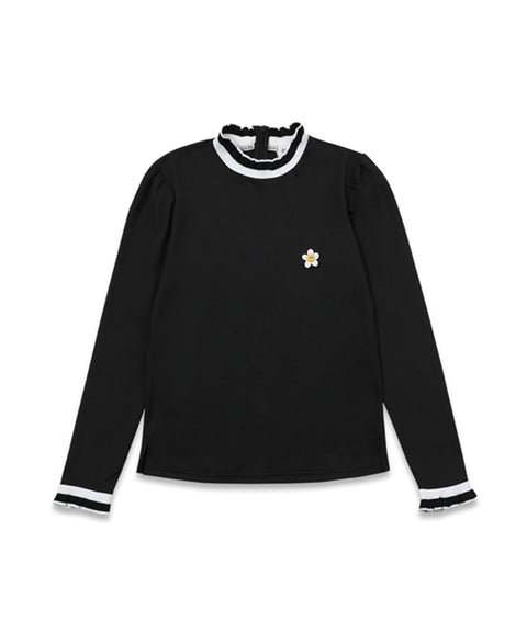 MACKY Golf: Daisy Puff Frill T-Shirt - Black