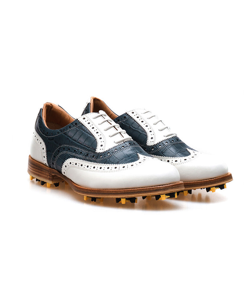 ALL CLASSIC Golf Wingtip Classic Golf Shoes - Navy