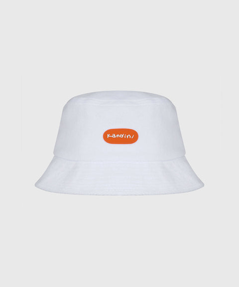 KANDINI Terry Bucket Hat - White(Orange)