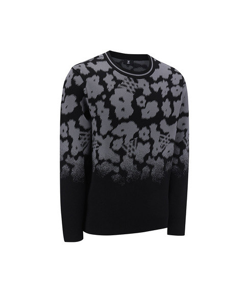 Men's FA Flower Pattern Sweater - Black