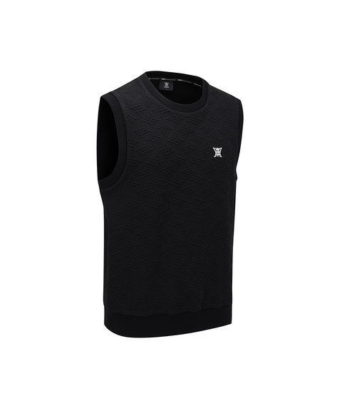 Men's FA Logo Pattern Jersey Vest - Black