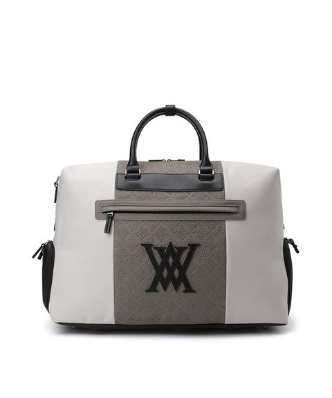 Uni Logo Intaglio Boston Bag - Beige