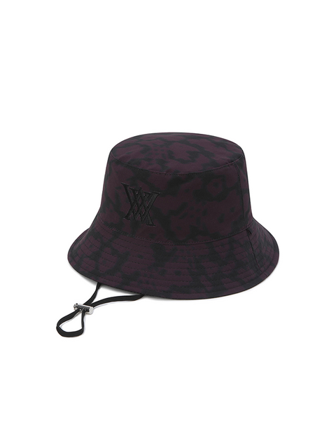 Unisex Flower Pattern Reversible Bucket Hat - Black