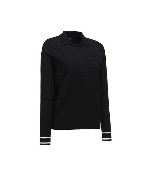 Women's FA Logo Pattern Sweater - Black