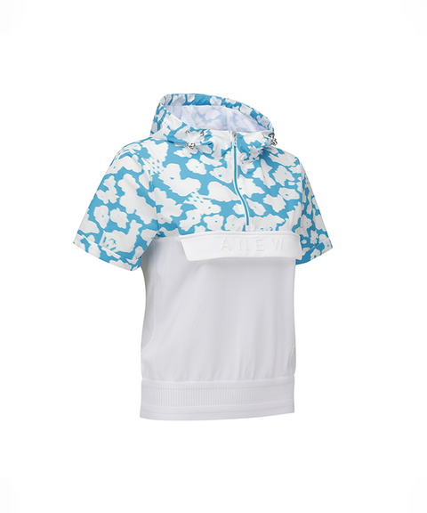 Women's FA Hybrid Hooded Short Sleeve Sweater - Blue