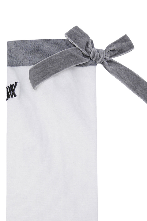 Women's Ribbon Knee Socks - Off White