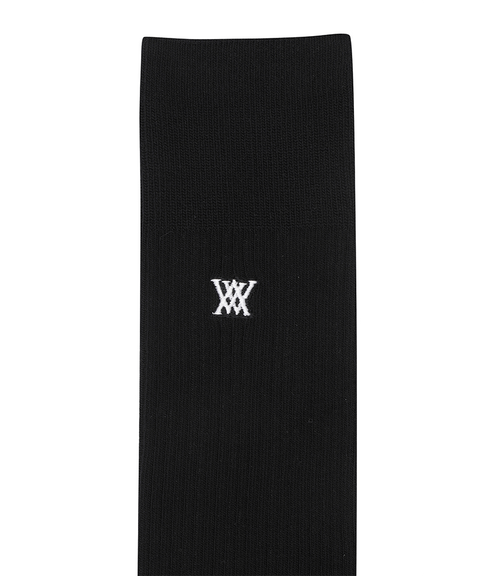 Women's Logo Point Knee Socks - Black