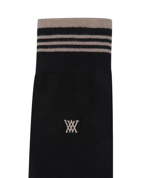Women's Stripe Knee High Socks - Black