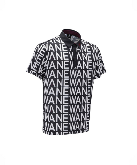 Men's SM Logo Pattern Short T-Shirt - Black