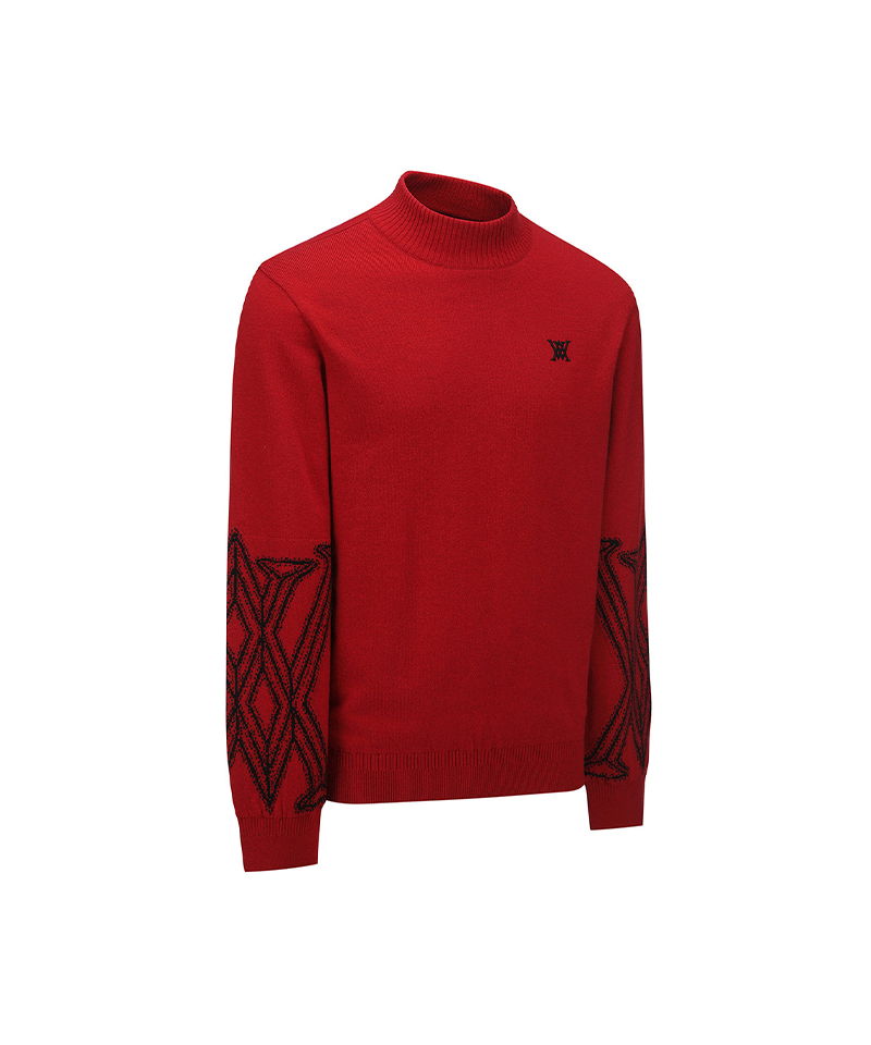 Men's WI Fuzzy Logo Point Swetaer - Red