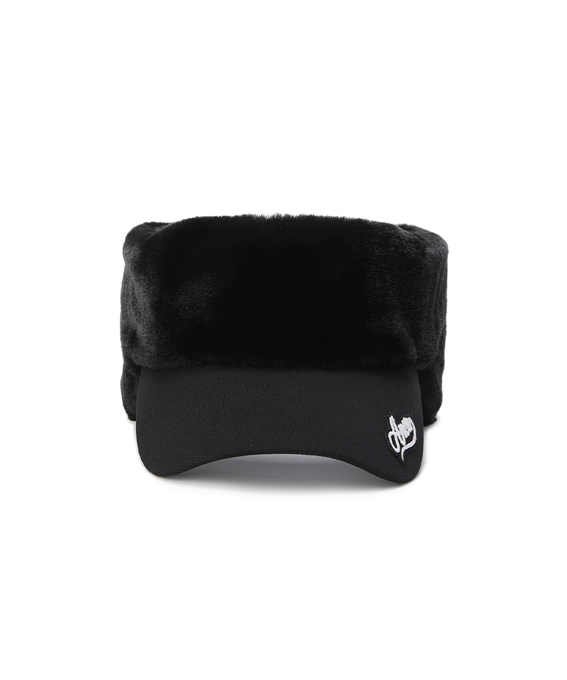 Women's Fur Visor - Black