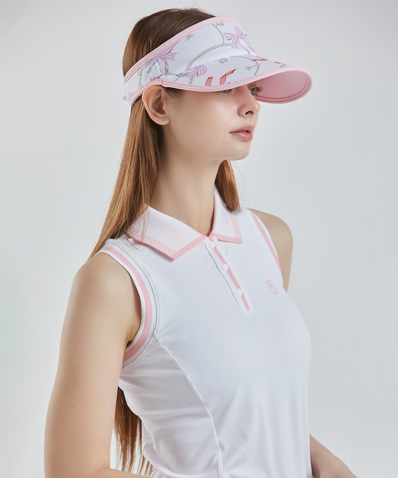 CHUCUCHU Ribbon Visor - Flower Pink