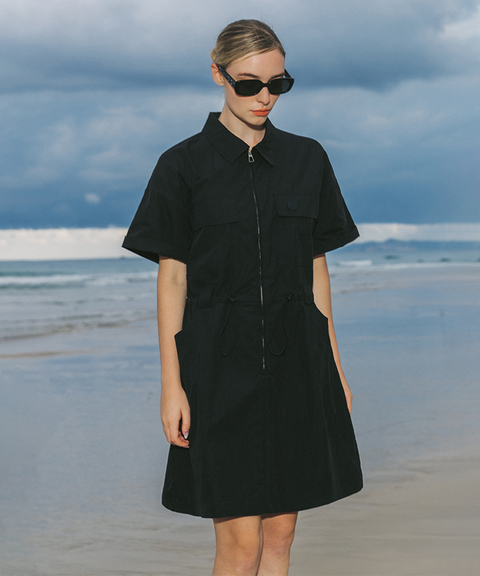 OBER Golf Cotton Short Sleeve One Piece - Black