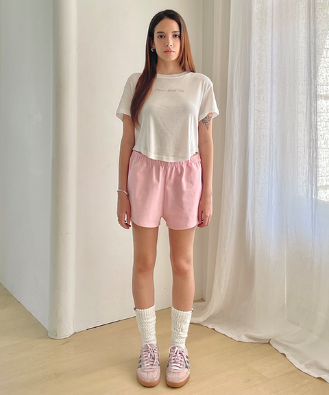PIV'VEE Curved Hem T-shirt - Cloud White