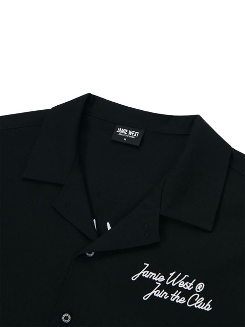 Jamie West JWGC Lettering Open Collar Set-up Shirts - Black