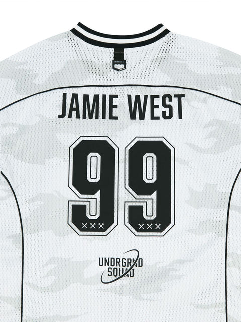 Jamie West No.99 Vneck Mesh Camo T-Shirts - White