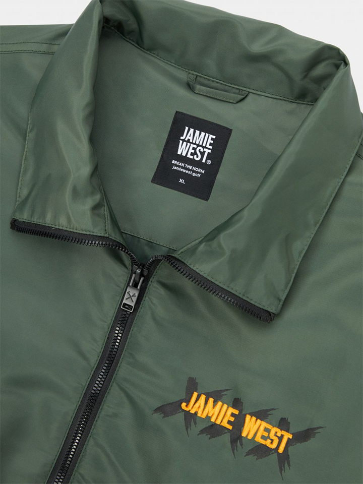 Jamie West Stand Collar Windbreaker - Green