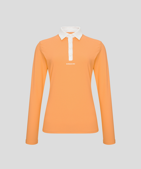 KANDINI EdgeLine Long Sleeve Polo - Orange