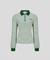 KANDINI Striped Puff Sleeve Zip-up Polo Shirt (Long Sleeve) - Green