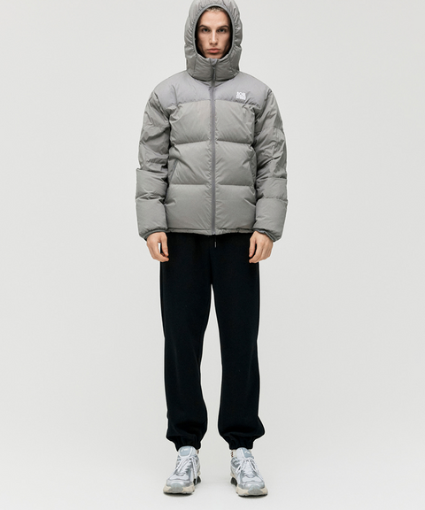 Goal Studio Men's Essential Hooded Puffer Down Jacket - Grey