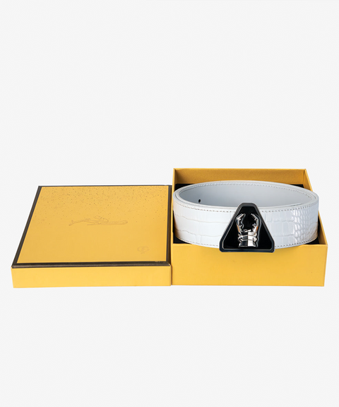 GFJ Golf Men's Trinity Triangle Belt - White