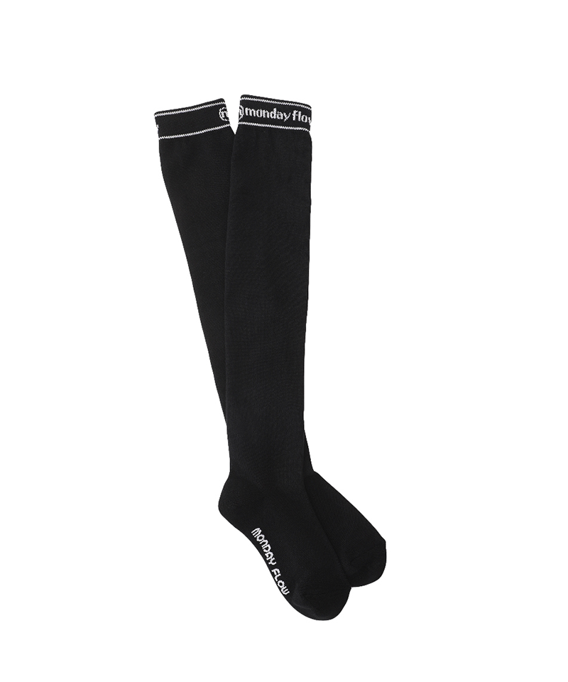 Monday Flow Munple Basic Overknee Socks - Black