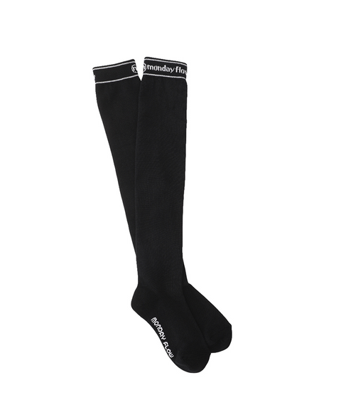 Monday Flow Munple Basic Overknee Socks - Black